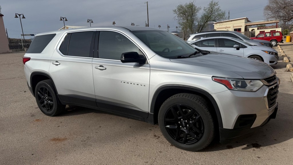 Silver Chevy Traverse SUV